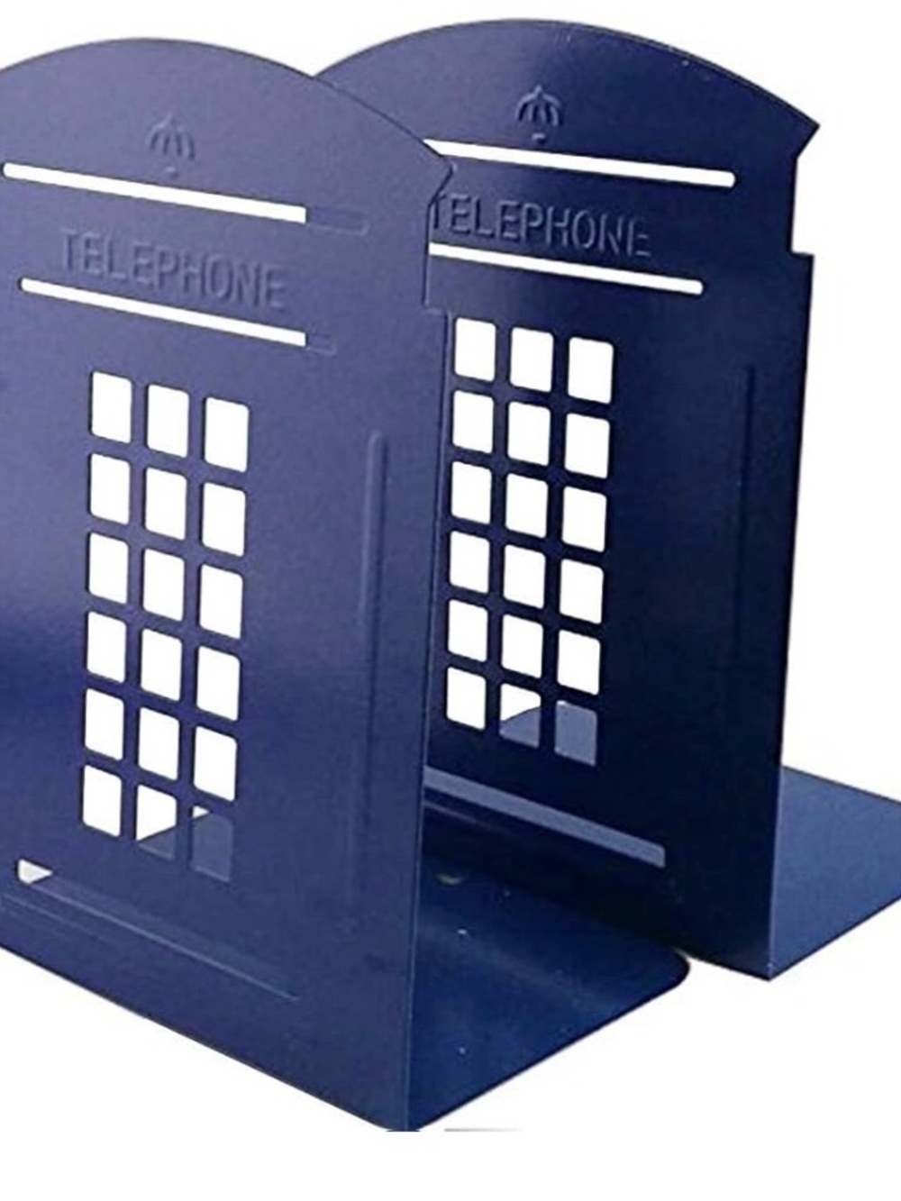 Navy London Telephone Booth Bookends